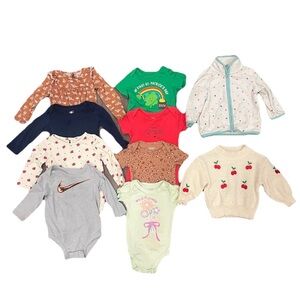 Baby Girl Clothes Bundle 6-9 Months 10pc Cute Outfits Lot Nike Carter’s Sweater